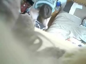 Mom masturbating in bed room caught by..