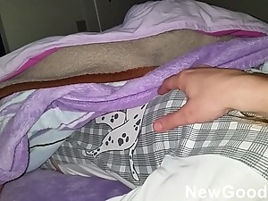 Stepsister asleep touching a my dick -..